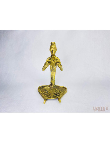 Dhokra Craft - Tribal Man Sitting & Reading