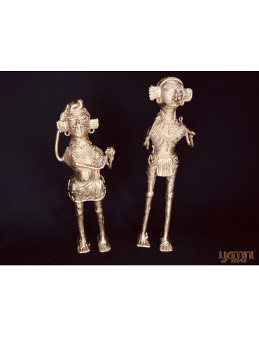 Dhokra Craft - Tribal Couple Set Medium