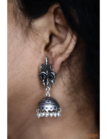 German Silver Black Contemporary Necklace Set