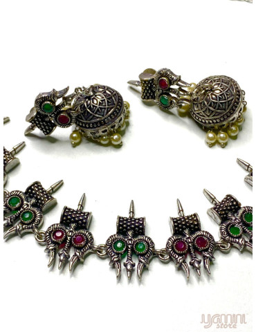 German Silver Multicolour Contemporary Necklace