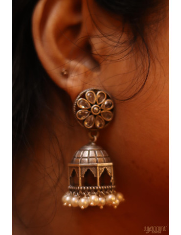 Silver Replica White Stone Long Designer Necklace Set