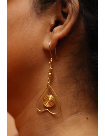 Tribal Heart Shape Spiral Earring