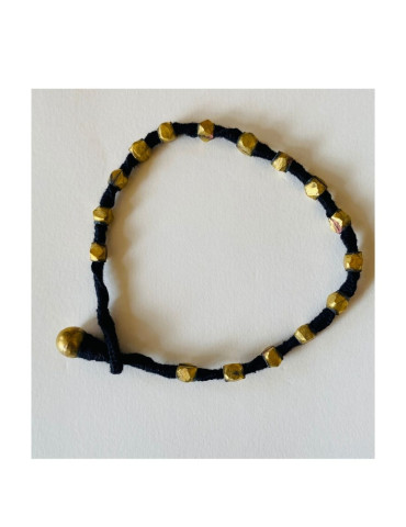 Handcrafted Tribal Jewellery Brass Beads Black Threaded Anklet for Women & Girls 1 Piece