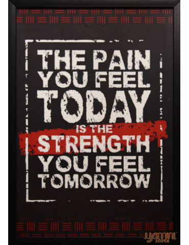 The Pain you feel Today is the strength you feel Tomorrow
