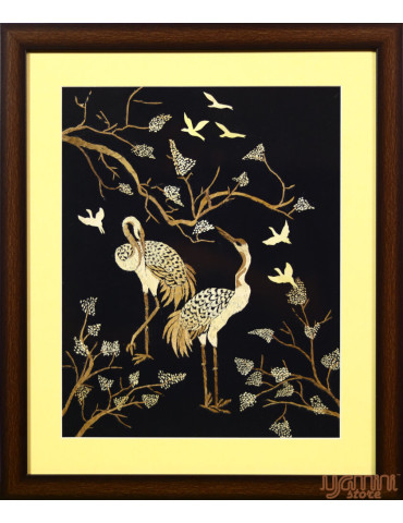 Two Stork Standing Under a Tree