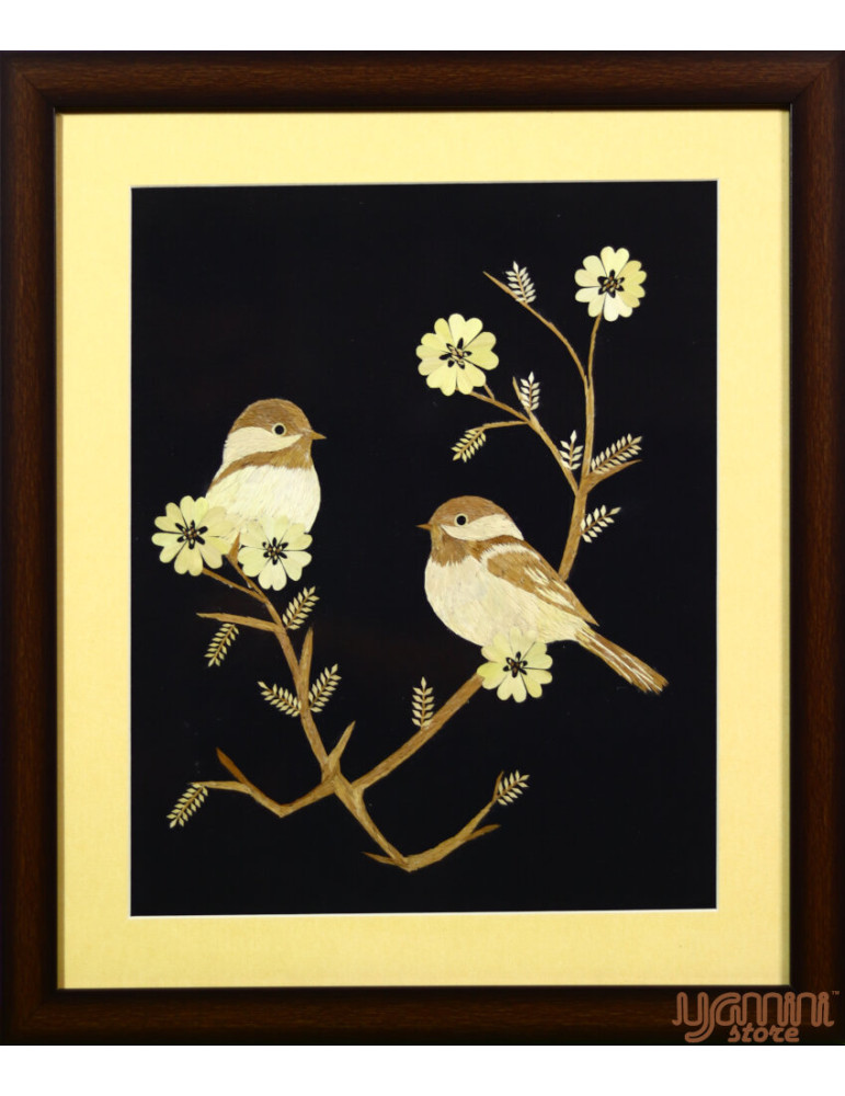 Two House Sparrow Sitting On a Branch