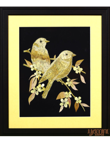 Two House Sparrow Sitting On a Branch