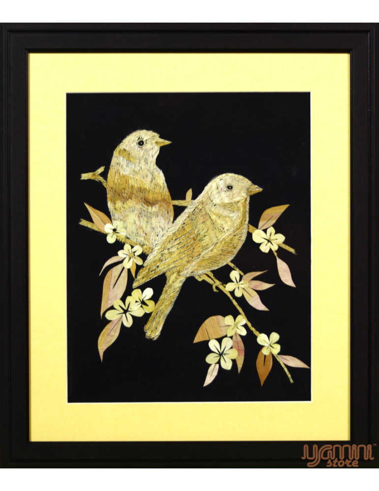 Two House Sparrow Sitting On a Branch