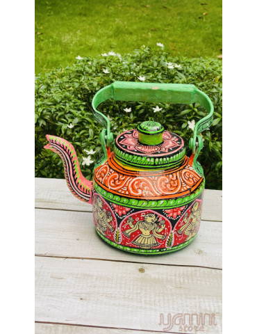 Painted Pattachitra Kettle with Patta Paste Design : Figurine