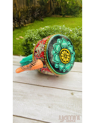 Painted Pattachitra Kettle with Patta Paste Design: Figurine