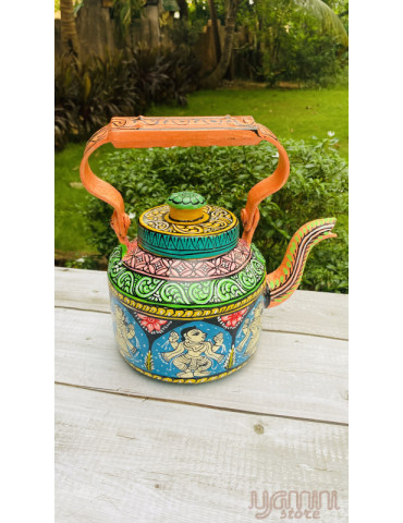 Painted Pattachitra Kettle with Patta Paste Design :Figurine
