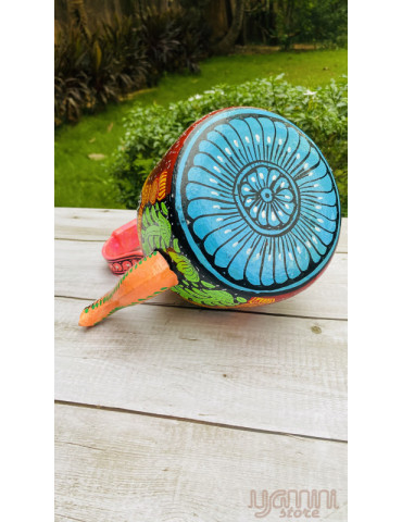 Painted Pattachitra Kettle with Patta Paste Design: Goddess Laxmi