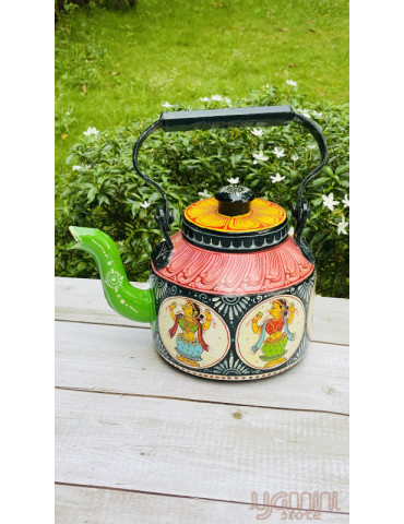 Painted Pattachitra Kettle Design Figurine