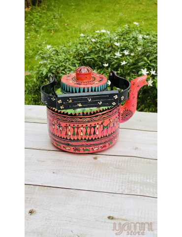 Painted Pattachitra Kettle Design : Tribal Art