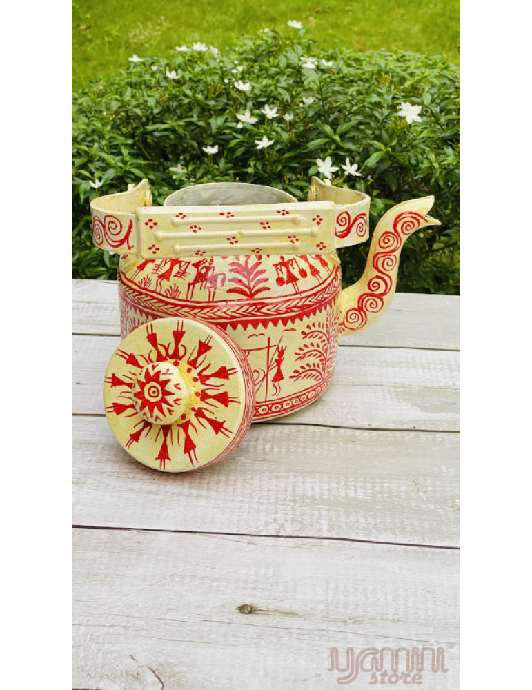 Painted Pattachitra Kettle Design : Tribal Art