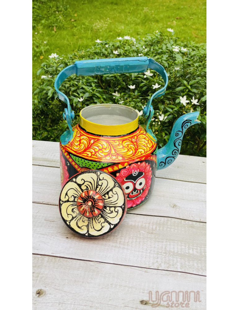 Painted Pattachitra Kettle Design: Lord Jagannath Hindu Mythology